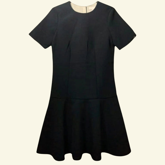 COS Black Short Sleeve Drop Waist Skater Dress UK 10 US 8 EU 38 - Timelessfashions