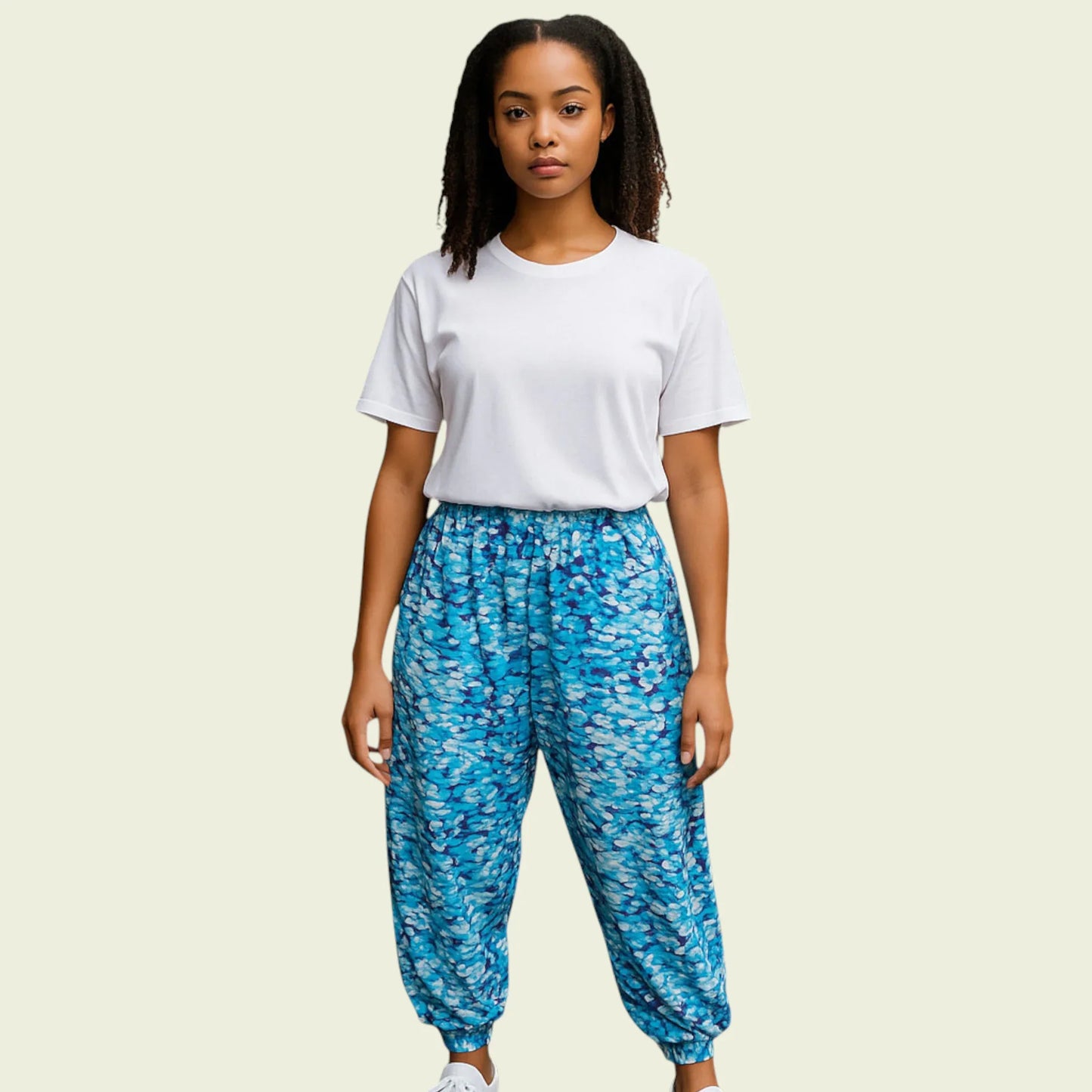 Pomodoro Aqua Summer Ankle Length Pants UK 18 US 14 EU 46 - Timelessfashions