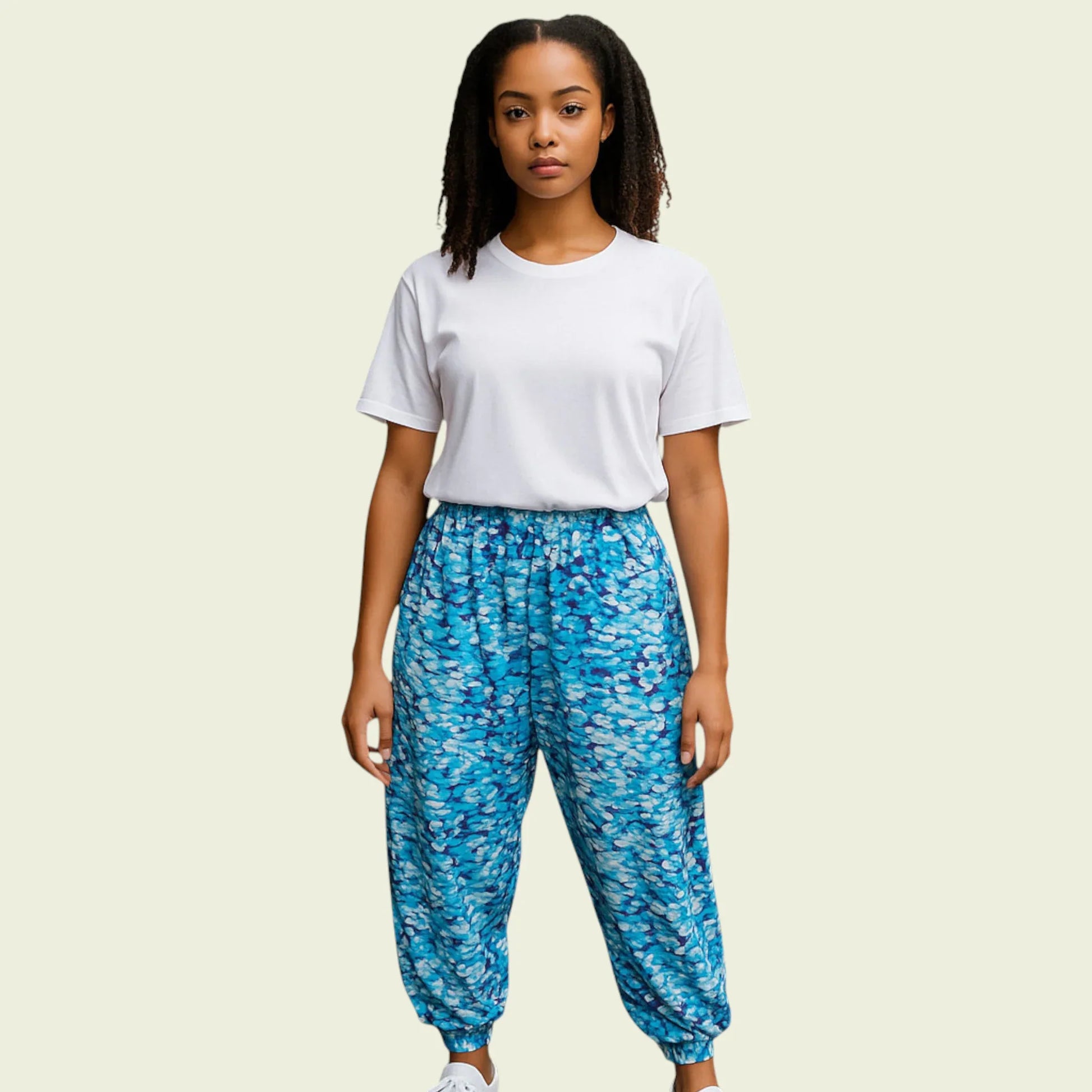 Pomodoro Aqua Summer Ankle Length Pants UK 18 US 14 EU 46 - Timelessfashions