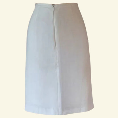 Strenesse Group Cream Lined Pencil Skirt UK 14 US 10 EU 42 - Timelessfashions