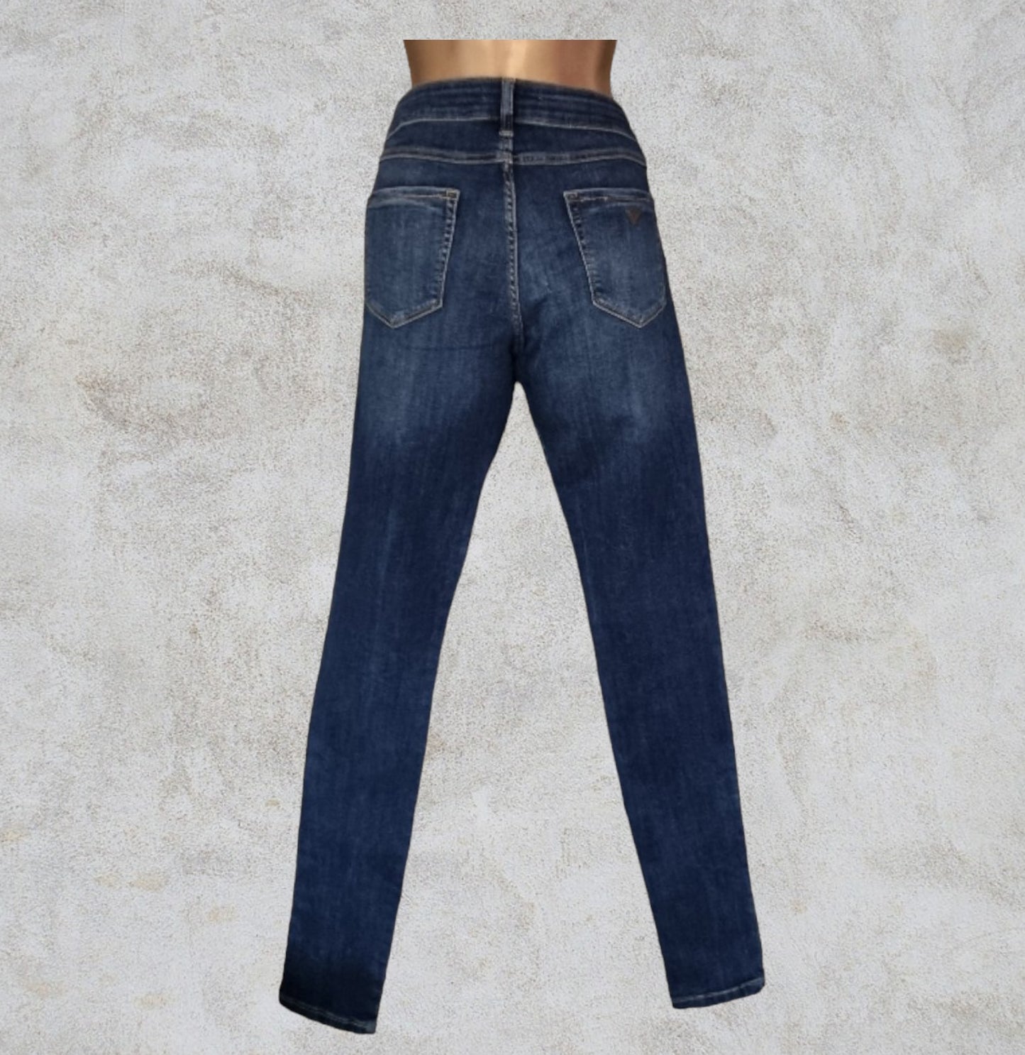 Guess Los Angeles Low Rise Studded Denim Stretch Jeans UK 10 US 6 EU 38 IT 42 Timeless Fashions