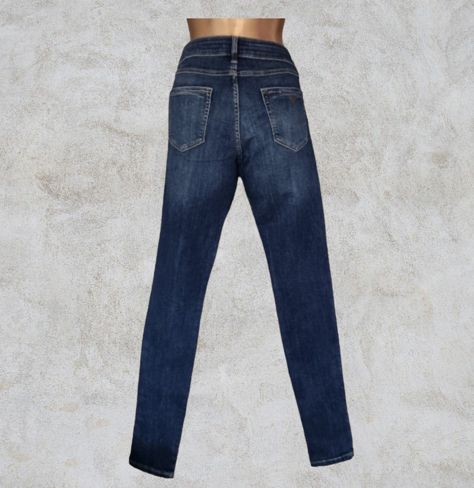 Guess Los Angeles Low Rise Studded Denim Stretch Jeans UK 10 US 6 EU 38 IT 42 Timeless Fashions