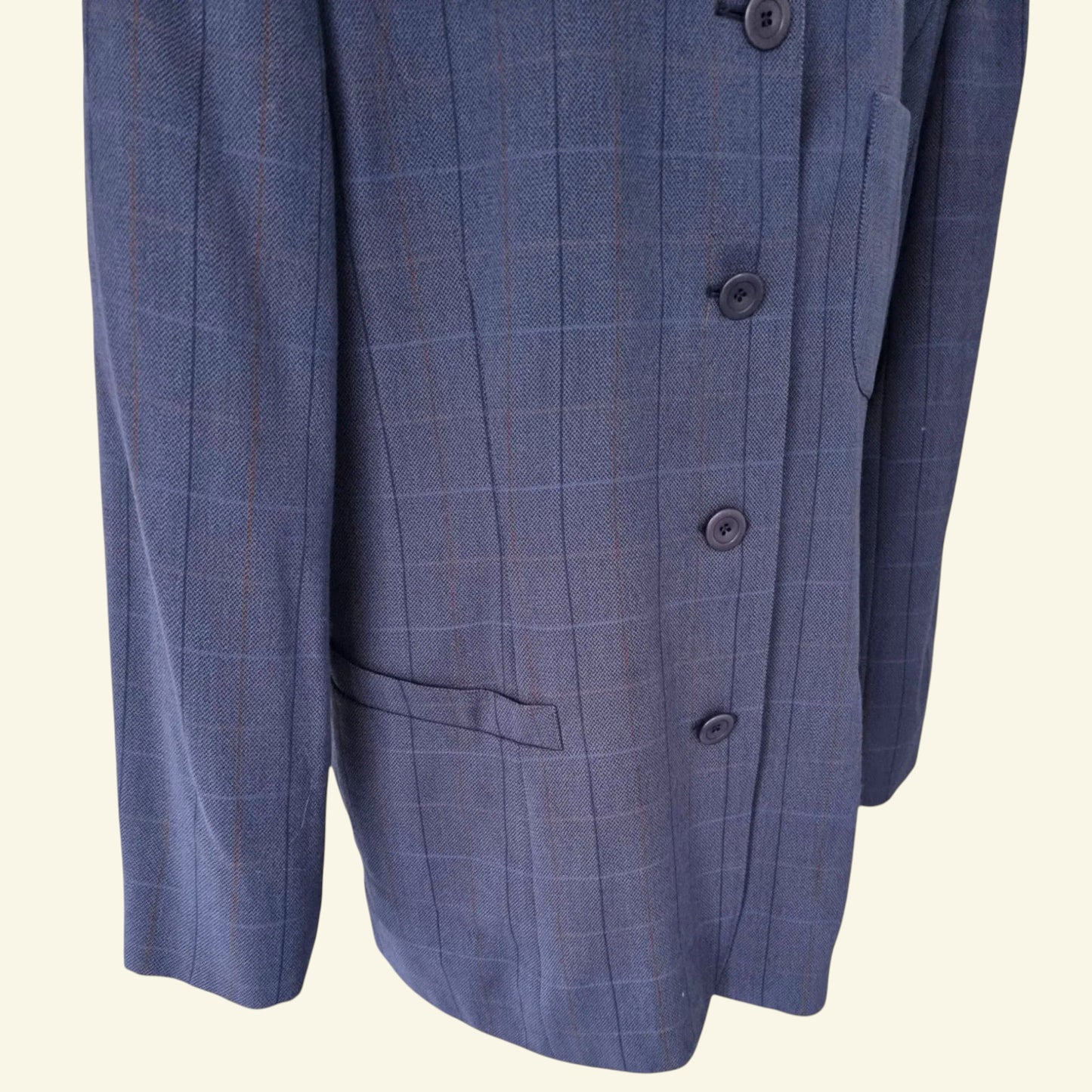 Cerruti 1881 Women's Blue Wool Jacket UK 18 US 14 EU 46 - Timelessfashions