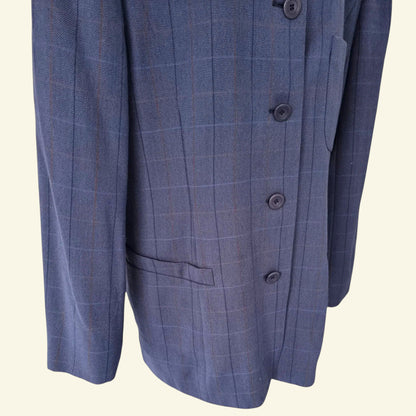 Cerruti 1881 Women's Blue Wool Jacket UK 18 US 14 EU 46 - Timelessfashions
