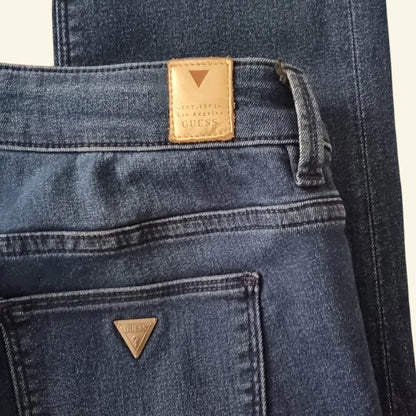 Guess Los Angeles 1981 Cigarette Mid Indigo Theraphy Jeans UK 12 US 8 EU 40 IT 44 - Timelessfashions