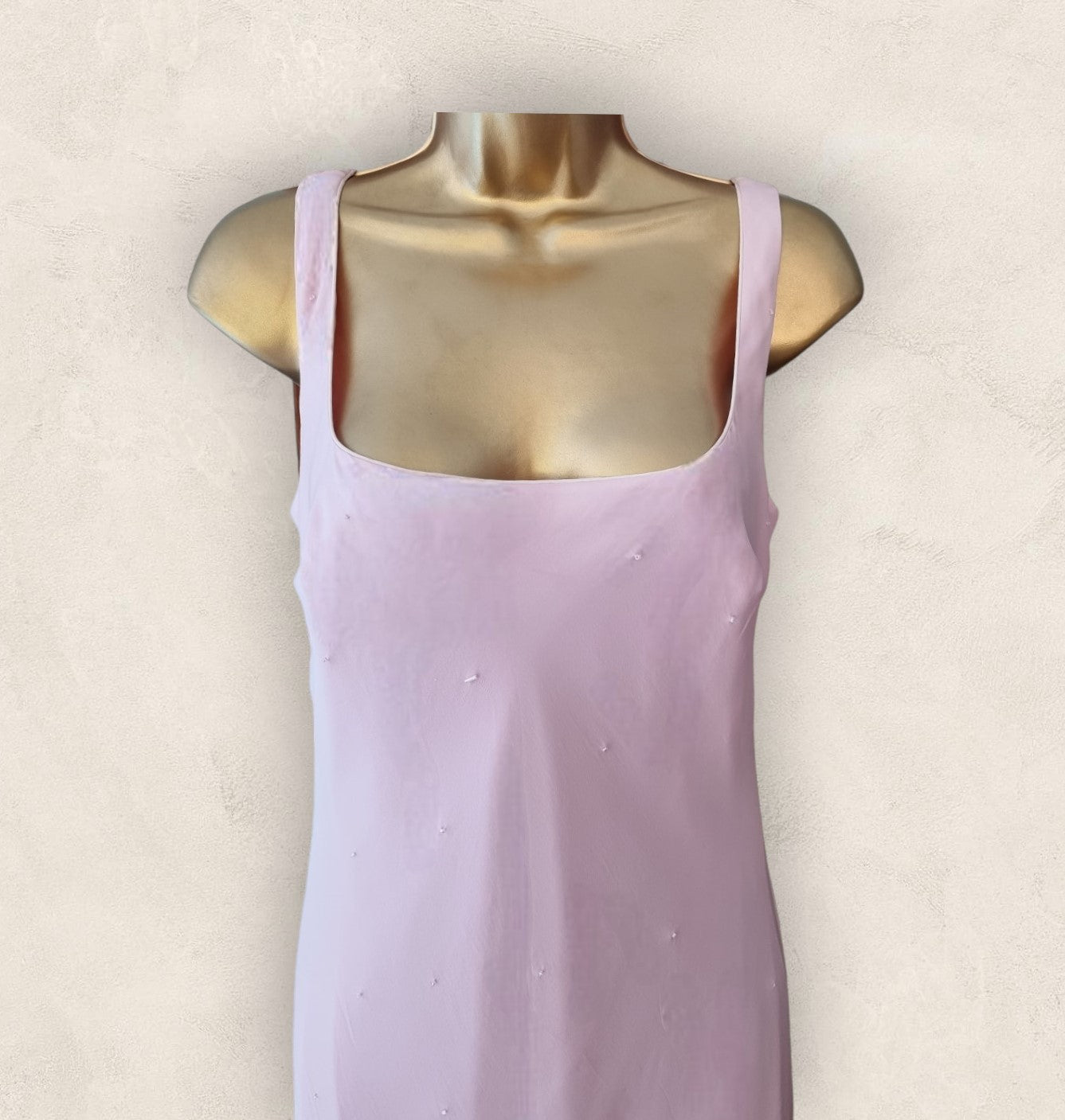 Jasper Conran Pale Pink Silk Beaded Ball Gown Prom Dress UK 12 US 8 EU 40 Timeless Fashions