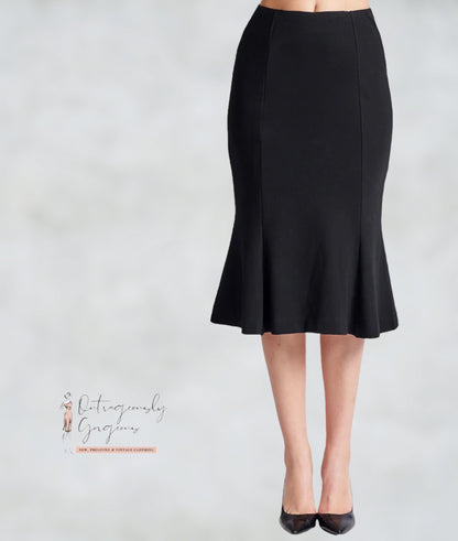 Teatro dei Sogno by Beppe Bondi Black Crepe Mermaid Skirt UK 10 US 6 EU 38 Timeless Fashions
