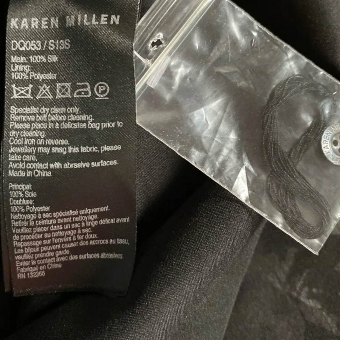 Karen Millen Black & White Fluid Print Silk Dress UK 12 US 8 EU 40 - Timelessfashions