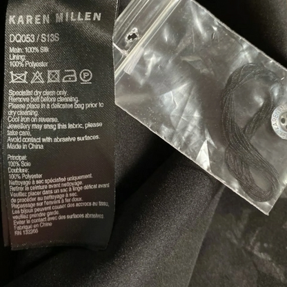 Karen Millen Black & White Fluid Print Silk Dress UK 12 US 8 EU 40 - Timelessfashions