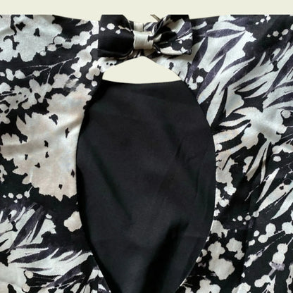 Karen Millen Black & White Fluid Print Silk Dress UK 12 US 8 EU 40 - Timelessfashions