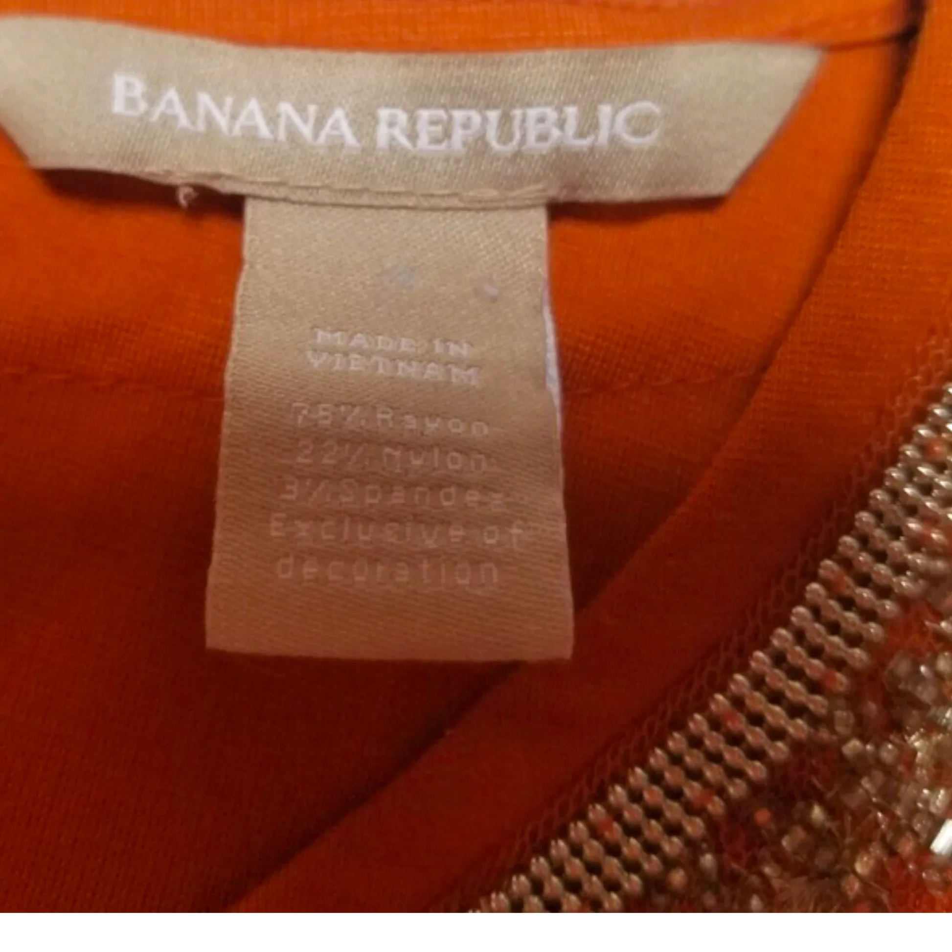 Banana Republic Womens Orange Embellished Pintuck Peplum Top UK 6 US 2 EU 34 - Timelessfashions