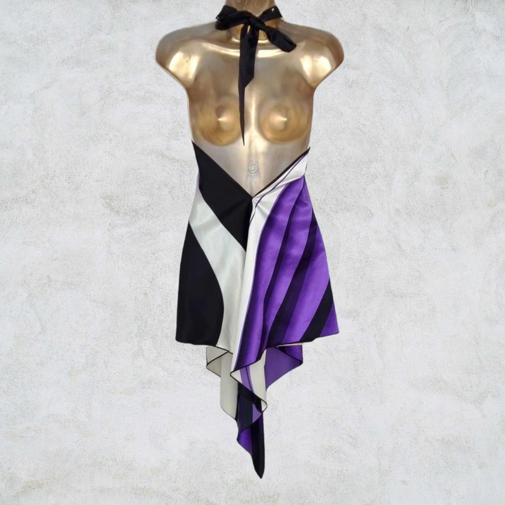 TFNC London, Women's Purple, Black & White Sequinned Top UK10 Timeless Fashions