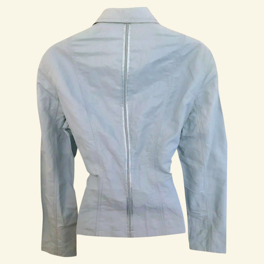 Taifun Gerry Weber Womens Blue Crinkle Jacket UK 10 US 6 EU 38 - Timelessfashions