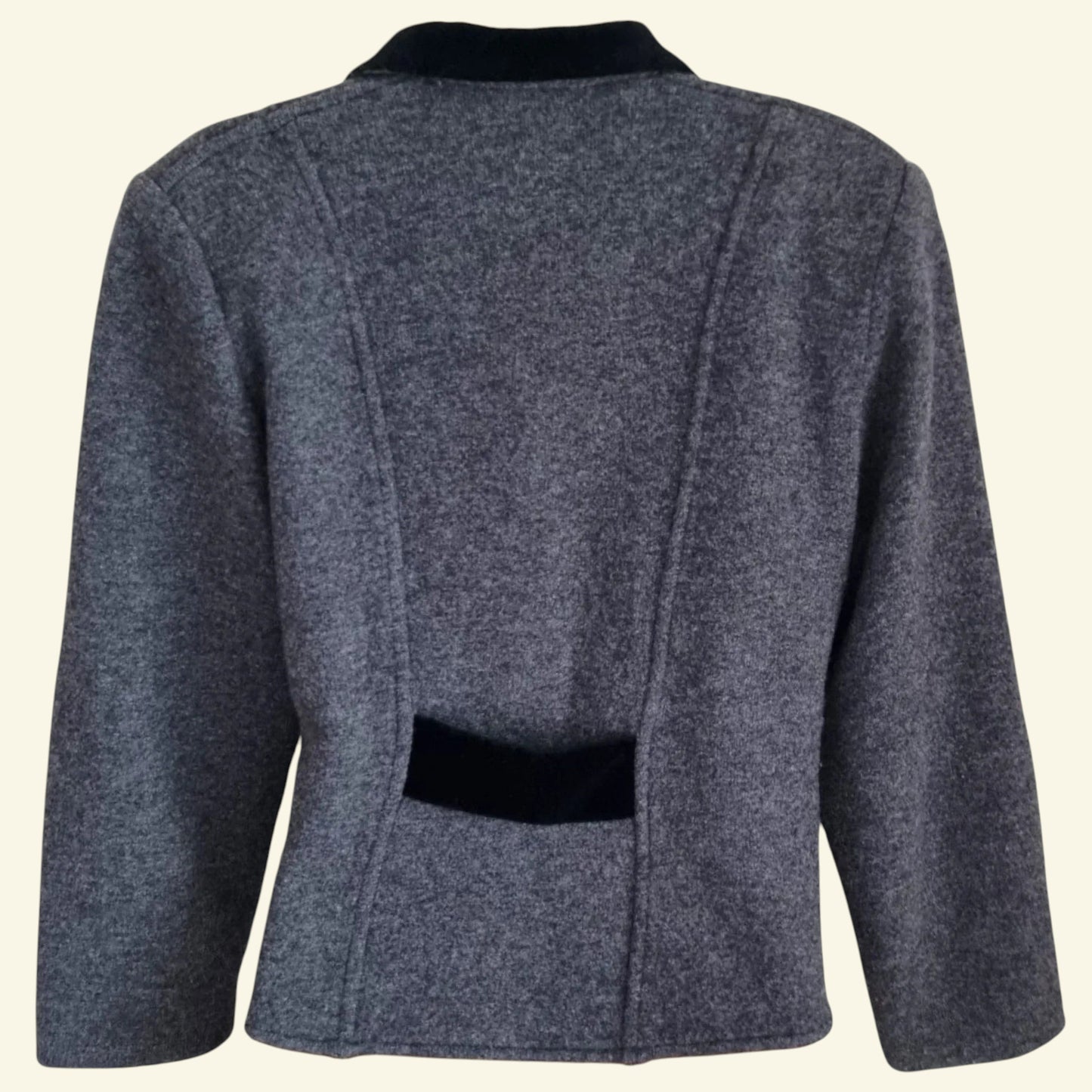 Vollmer Women's Grey Pure Wool Vintage Jacket UK 12 US 8 EU 40 IT 44 - Timelessfashions