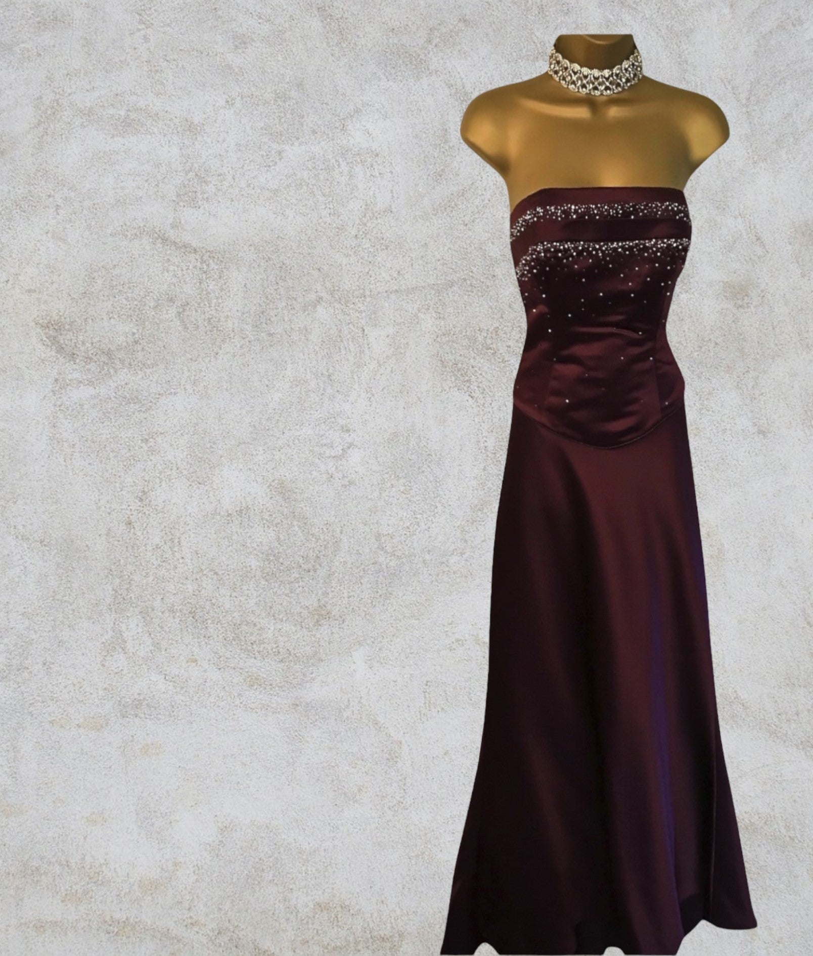 Veromia Womens Burgundy Satin Skirt & Bodice UK 10/12 Timeless Fashions