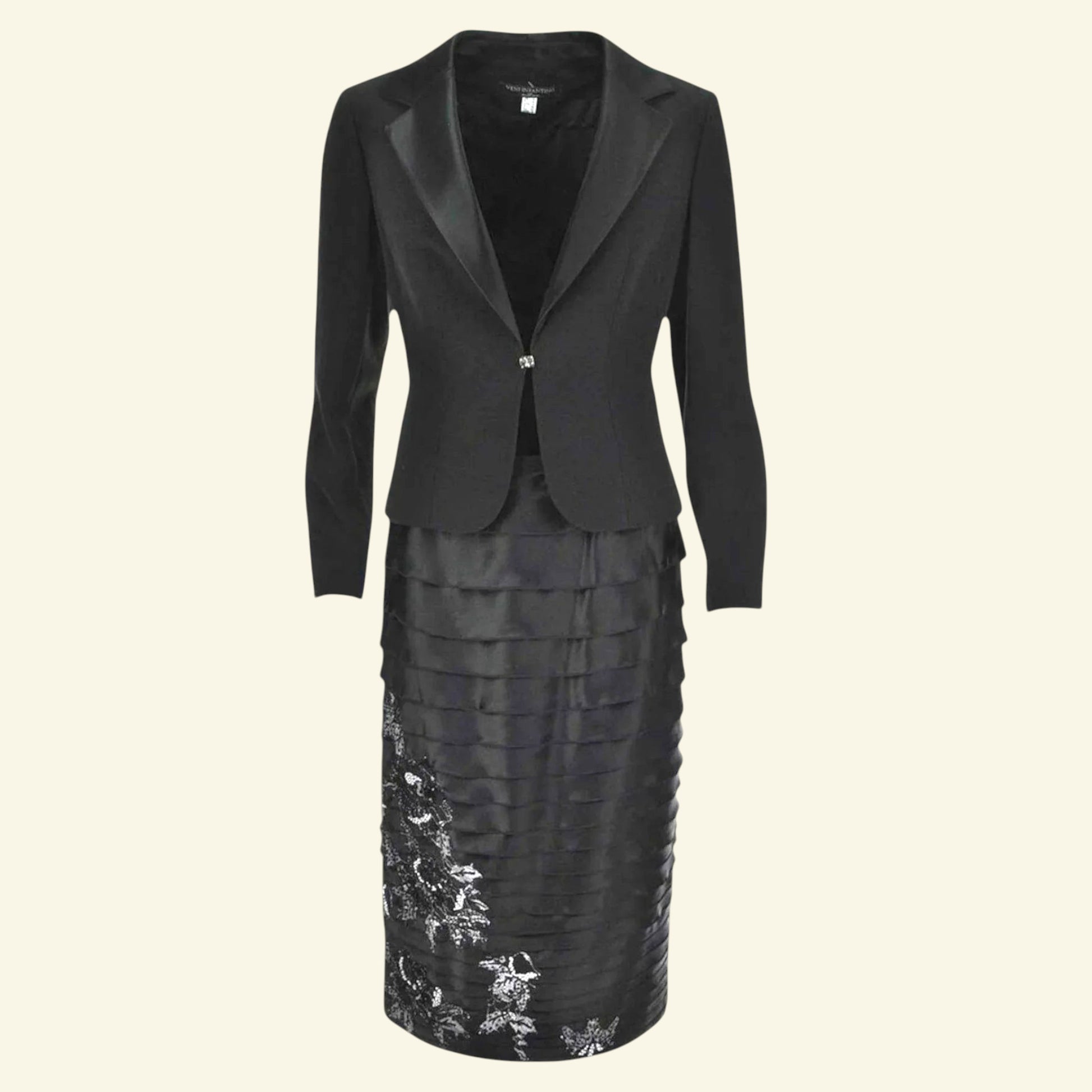 Veni Infantino for Ronald Joyce Womens Black Special Occasion Outfit UK 10 US 6 EU 38 - Timelessfashions