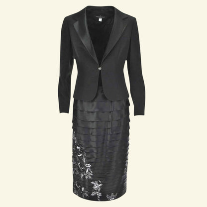 Veni Infantino for Ronald Joyce Womens Black Special Occasion Outfit UK 10 US 6 EU 38 - Timelessfashions
