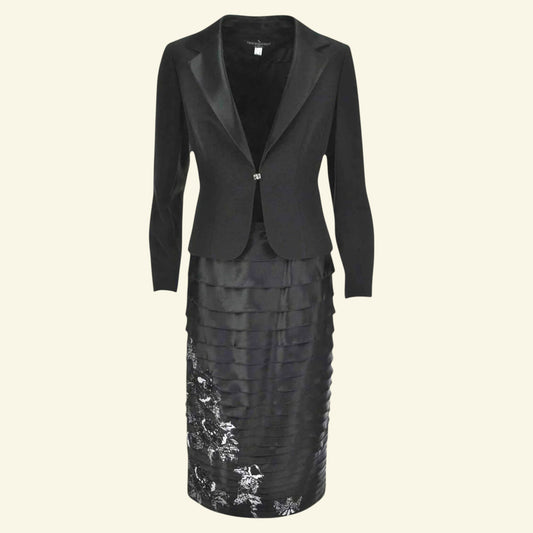 Veni Infantino for Ronald Joyce Womens Black Special Occasion Outfit UK 10 US 6 EU 38 - Timelessfashions