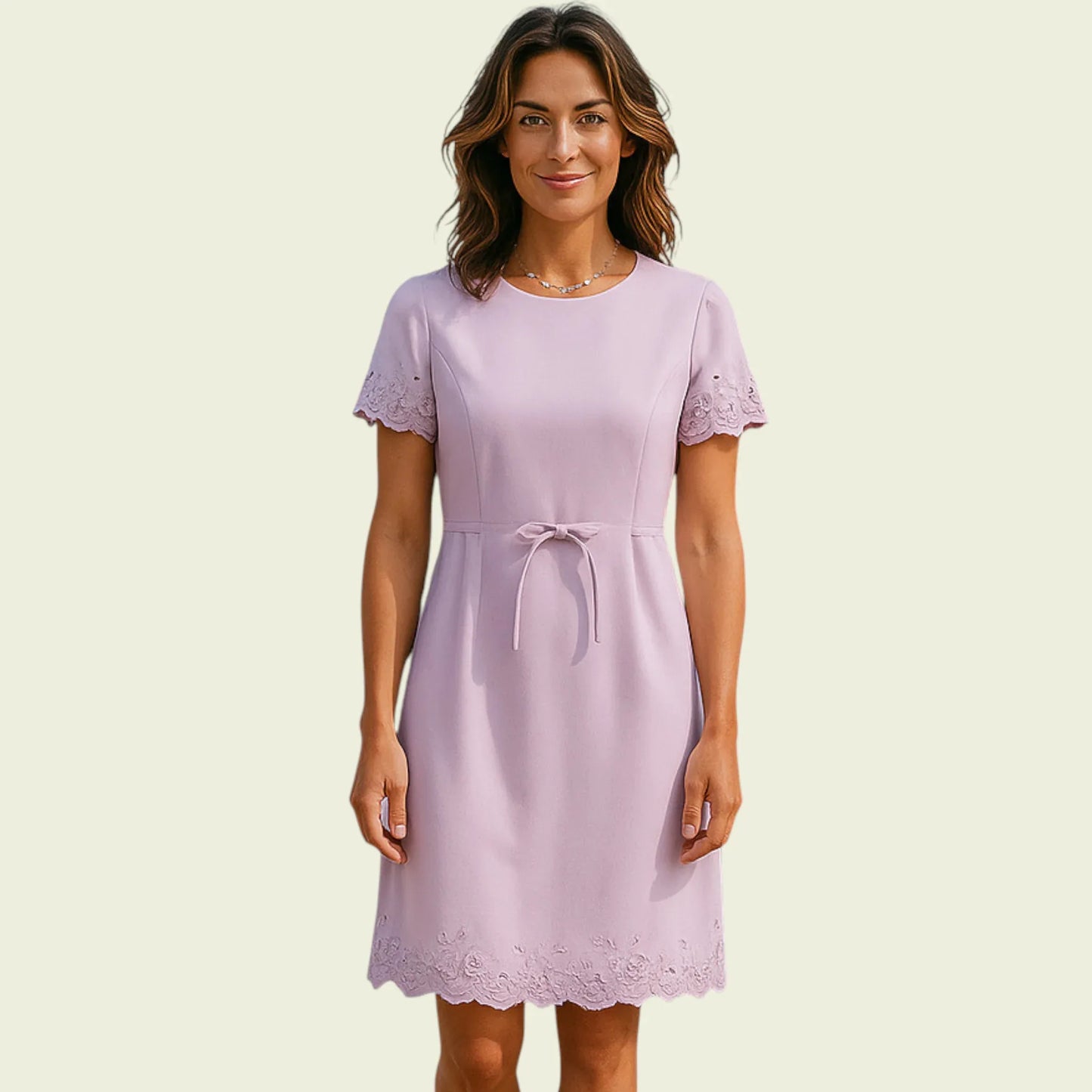 Viyella Vintage Lilac Broderie Anglais Dress UK 10 US 8 EU 38 - Timelessfashions