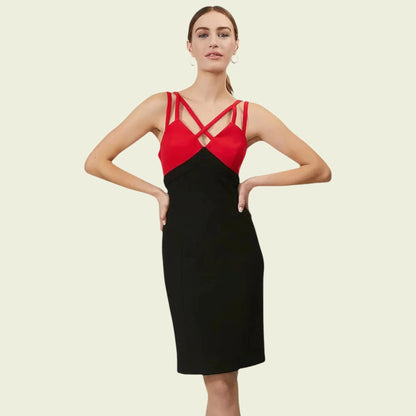 Coast Red & Black Multi Strap Mini Dress UK 12 US 8 EU 40 - Timelessfashions