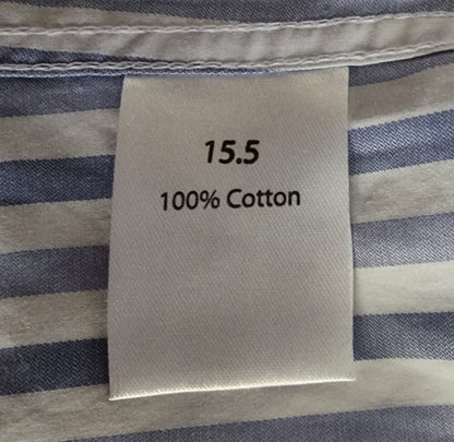 Alexandre Saville Row Men’s Blue & White Striped Shirt Size L - Timelessfashions