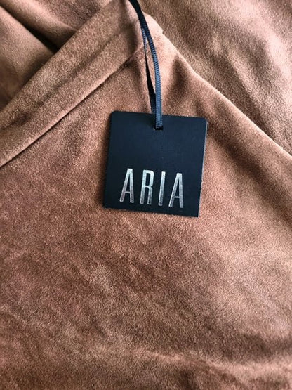Aria Women's Tan Suedette Skirt UK 16 US 12 EU 44 - Timelessfashions