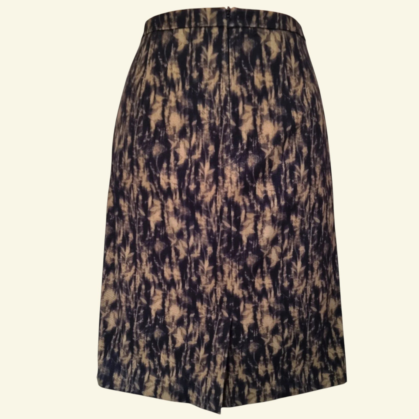 Jigsaw Knee Length Ladies Olive Green/Navy Pencil Skirt Size 12 US 8 EU 40 - Timelessfashions