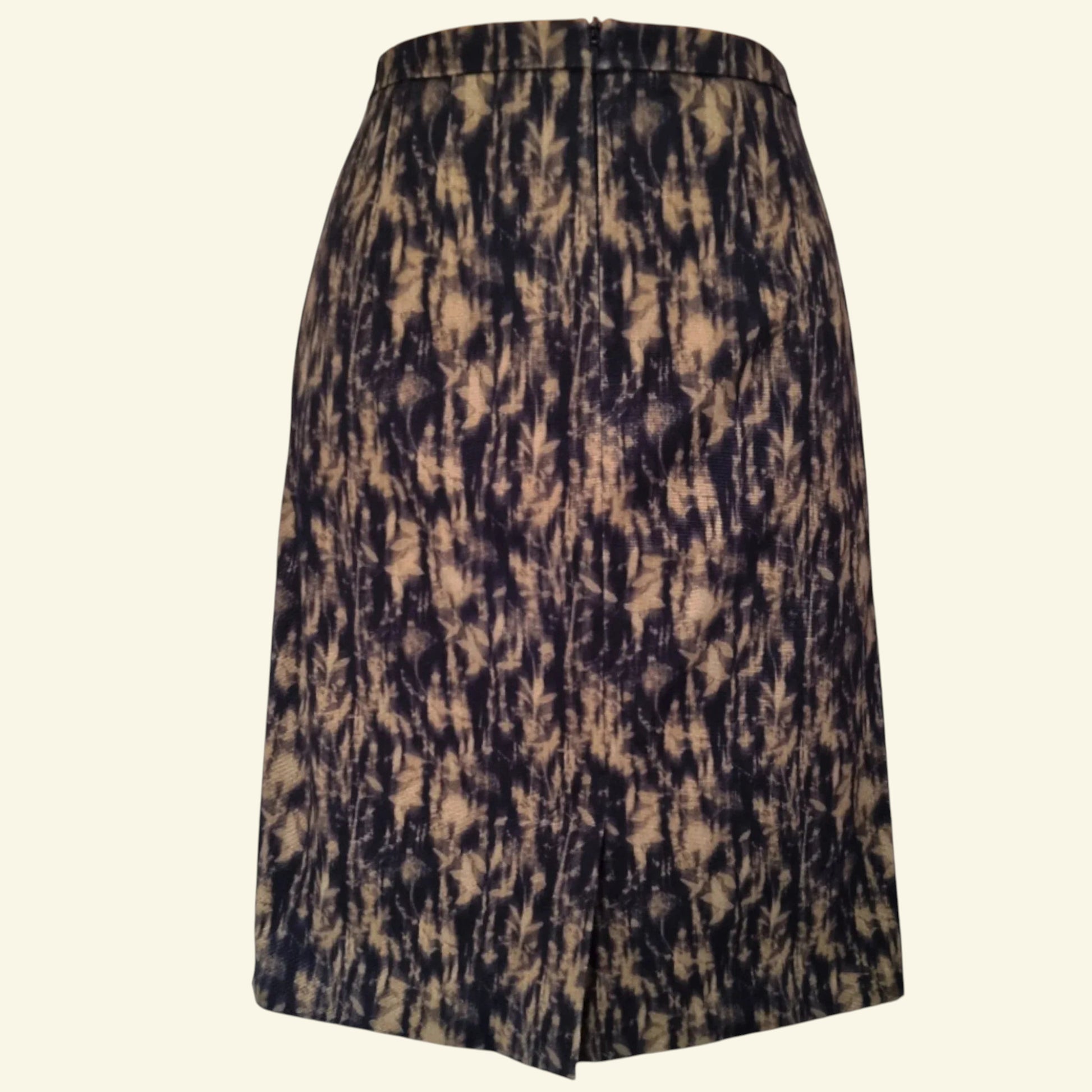 Jigsaw Knee Length Ladies Olive Green/Navy Pencil Skirt Size 12 US 8 EU 40 - Timelessfashions