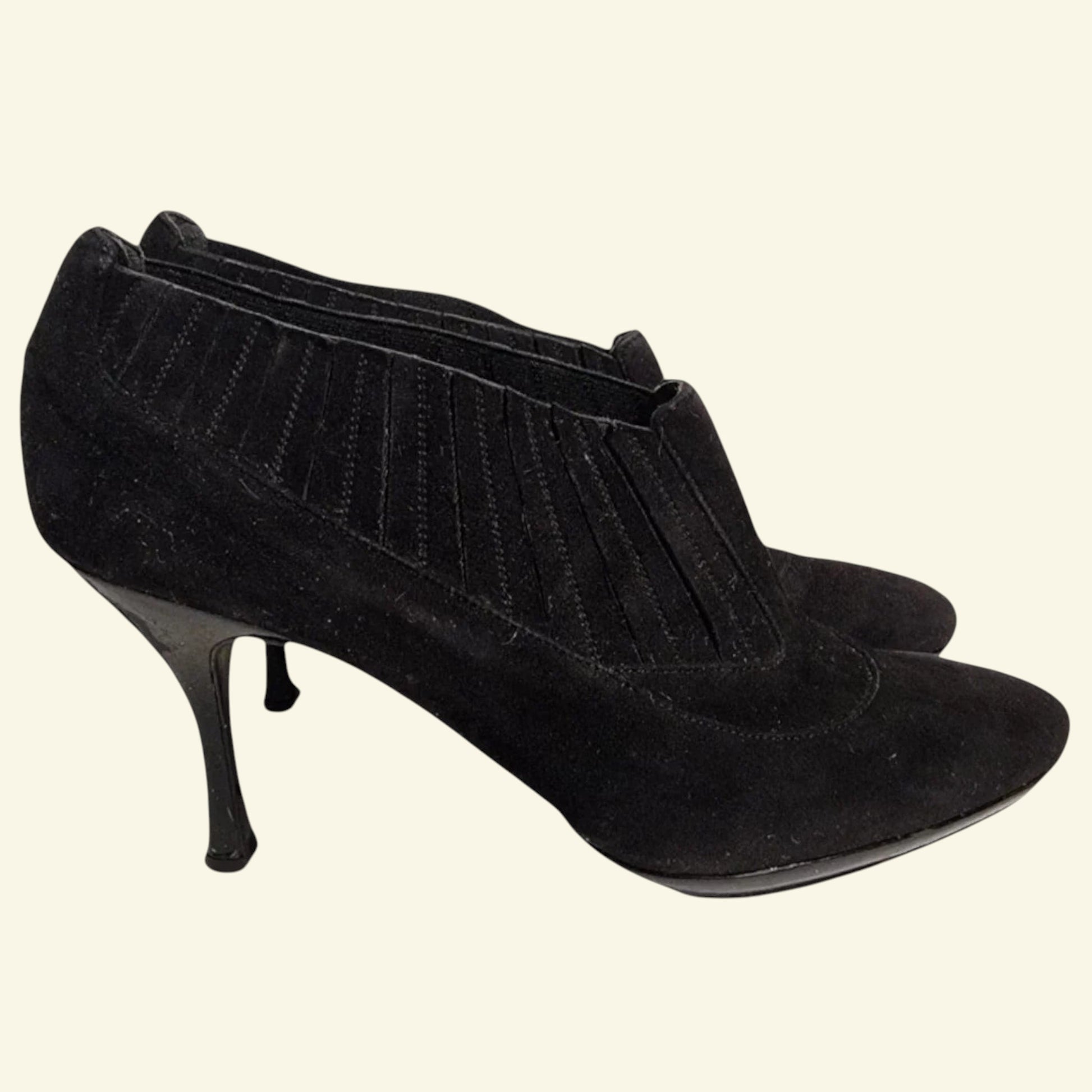 Bally Womens Black Suede Platform Booties UK 7 US 9.5 EU 40 - Timelessfashions