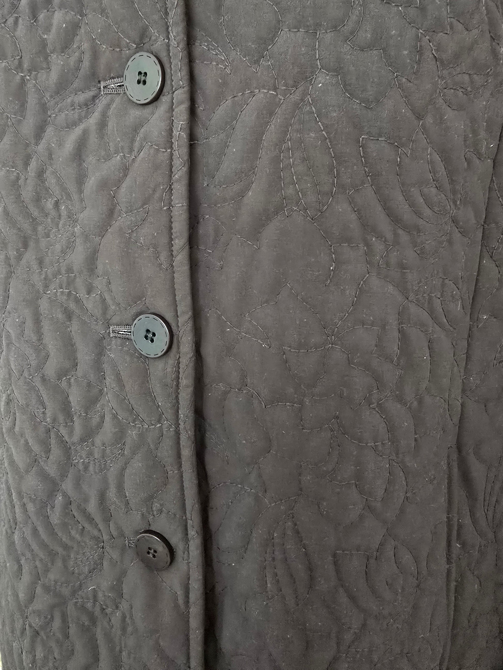 Caroline Charles Brown Quilted Fur Trimmed Coat UK 14 US 10 EU 42 - Timelessfashions
