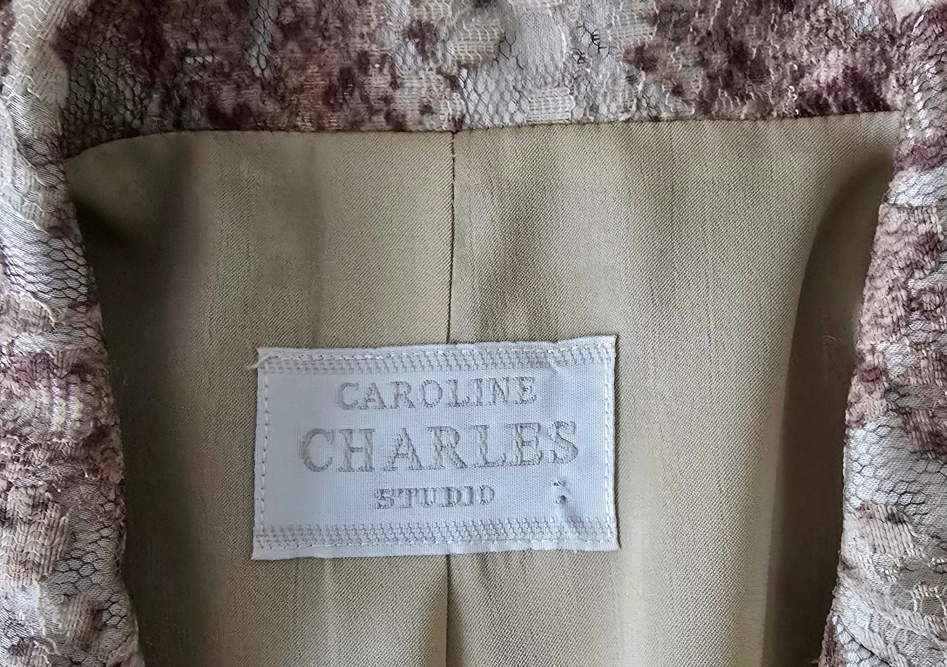 Caroline Charles Brown Snake Print Jacket UK 10 US 6 EU 38 - Timelessfashions