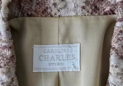 Caroline Charles Brown Snake Print Jacket UK 10 US 6 EU 38 - Timelessfashions