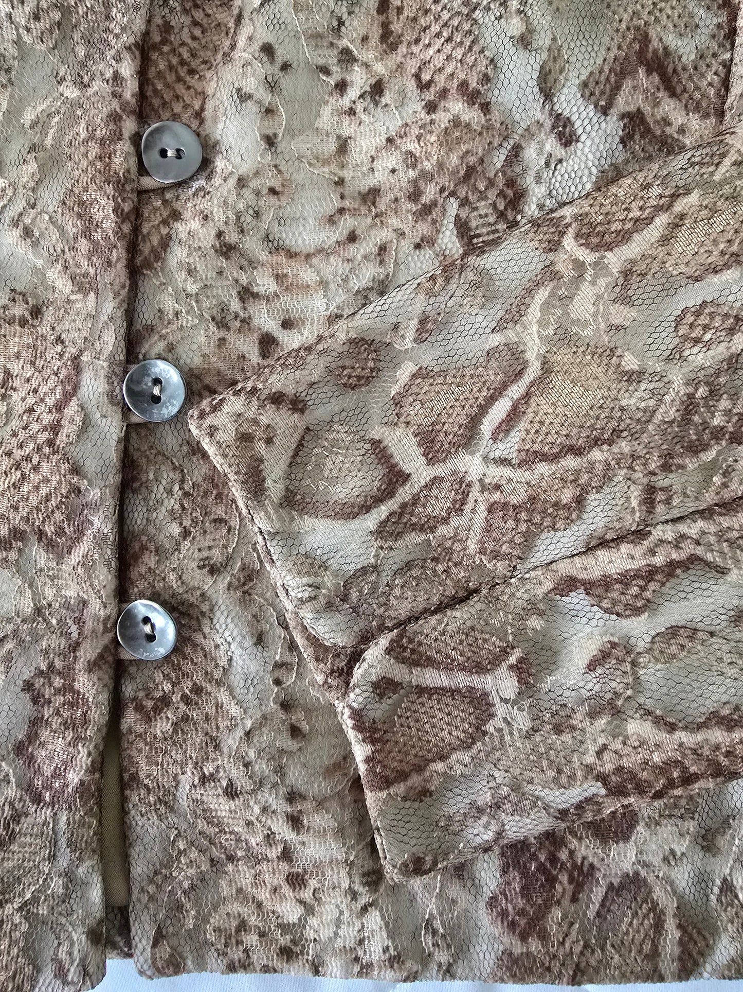 Caroline Charles Brown Snake Print Jacket UK 10 US 6 EU 38 - Timelessfashions