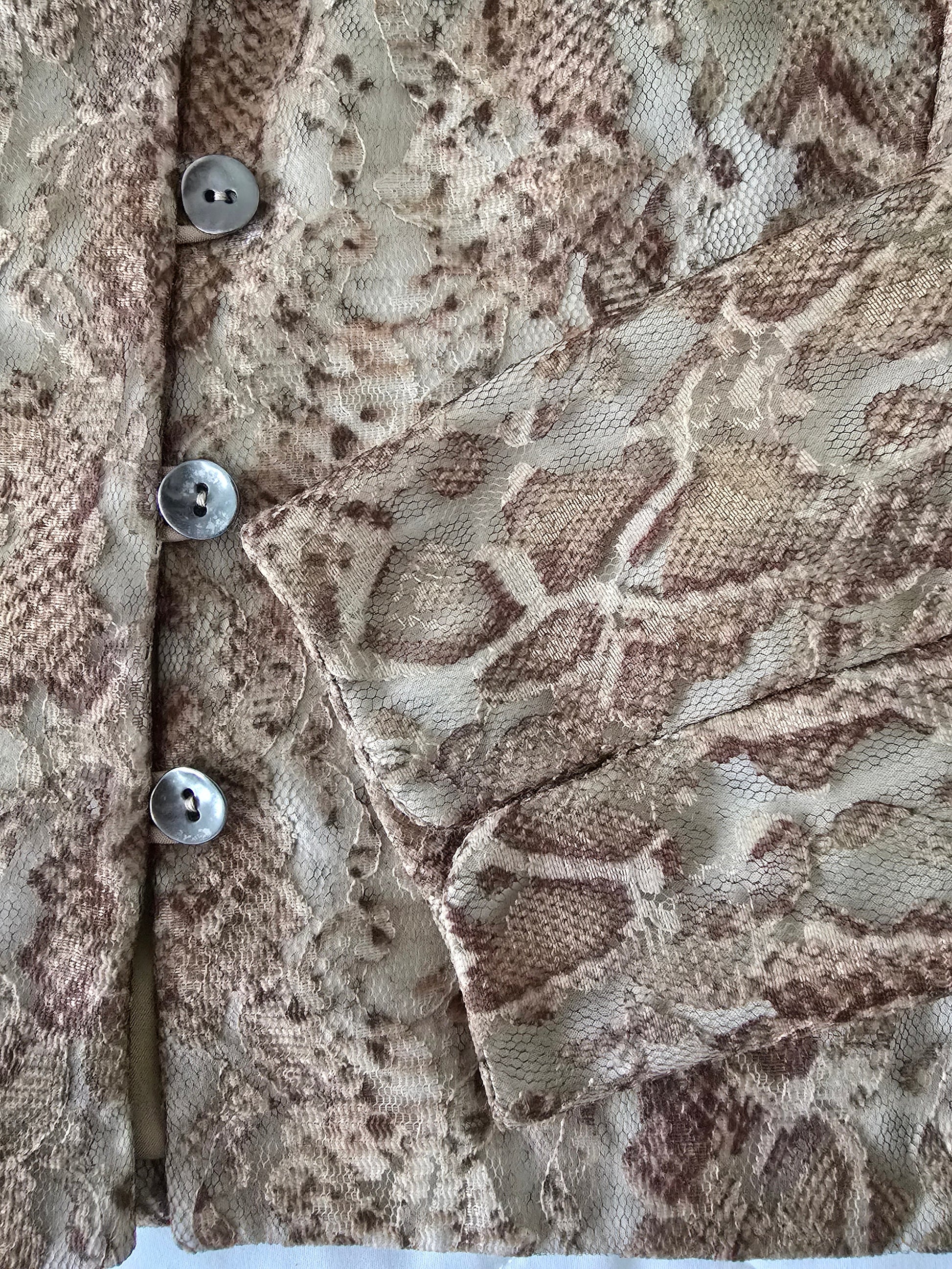 Caroline Charles Brown Snake Print Jacket UK 10 US 6 EU 38 - Timelessfashions