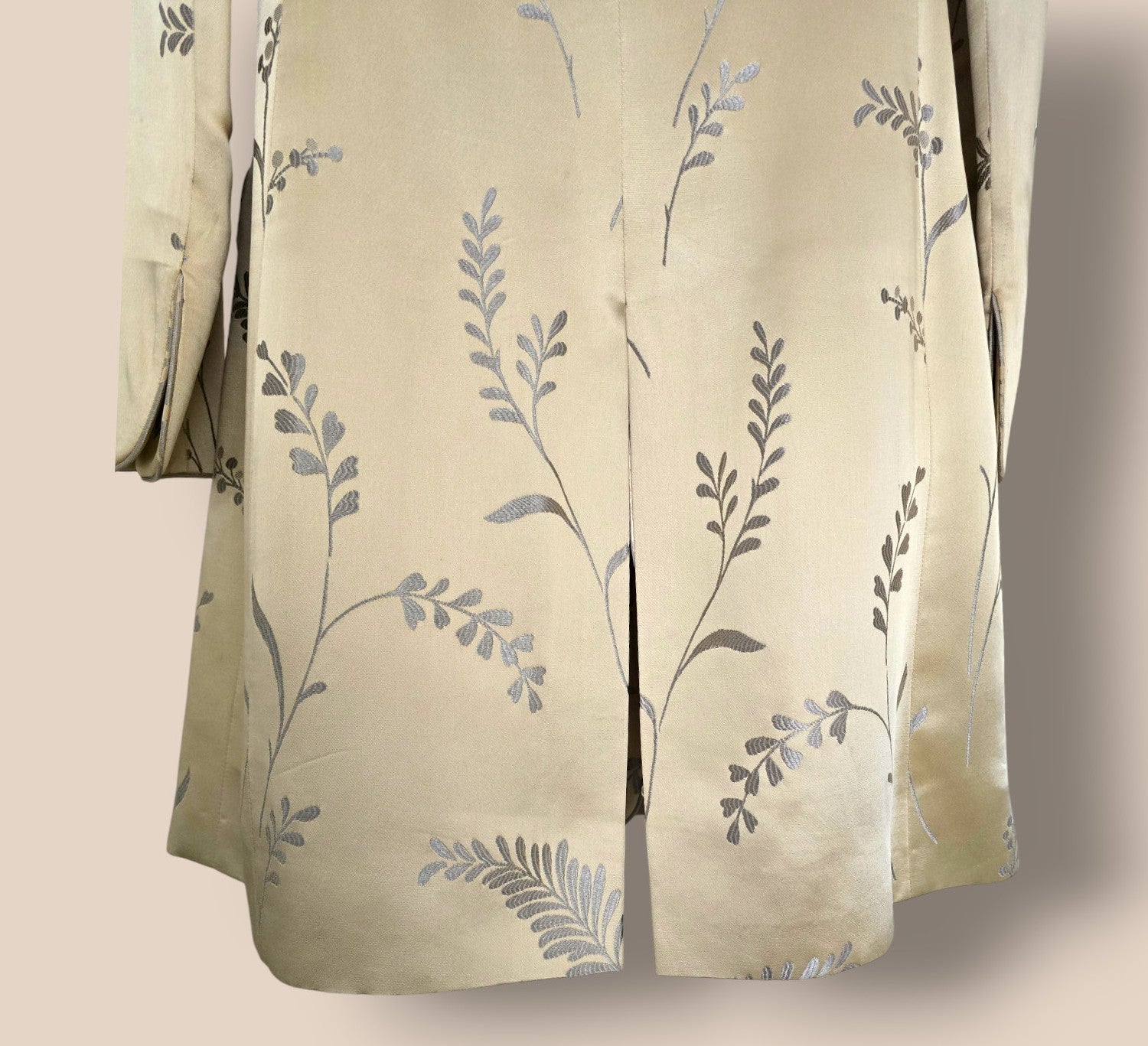 Caroline Charles Gold Embroidered Oriental Style Long Line Jacket UK 12 US 8 EU 40 - Timelessfashions