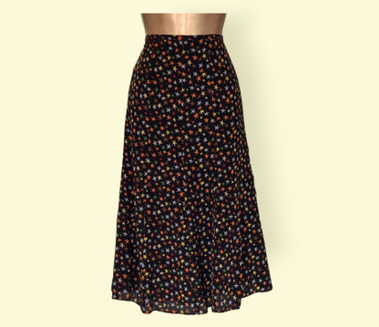 Caroline Charles London Vintage Black Silk Skirt & Top UK 16/18 US 12/14 EU 44/46 - Timelessfashions