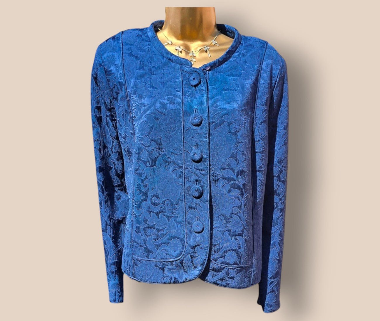 Caroline Charles Midnight Blue Dress & Jacket UK 20 US 16 EU 48 - Timelessfashions