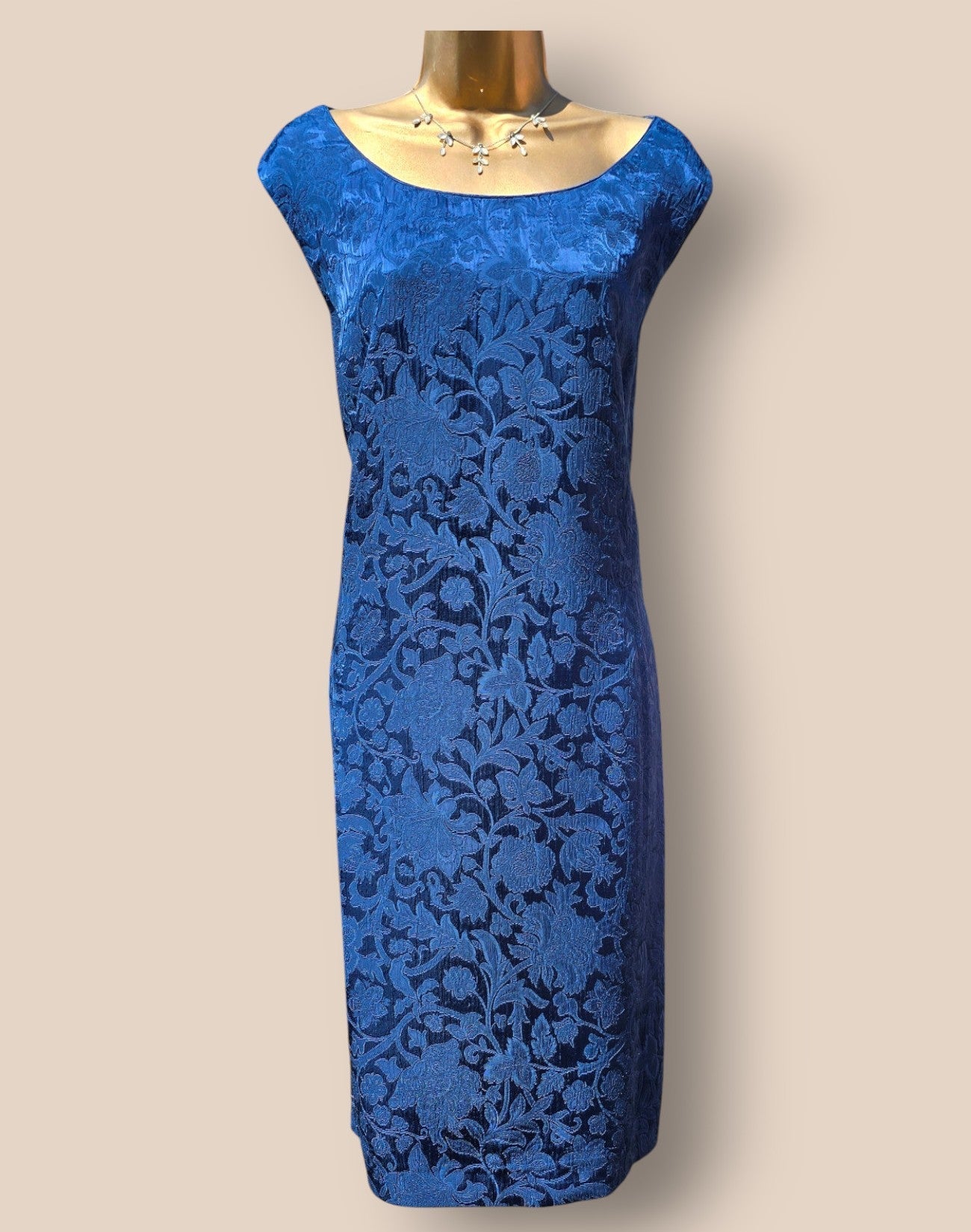 Caroline Charles Midnight Blue Dress & Jacket UK 20 US 16 EU 48 - Timelessfashions