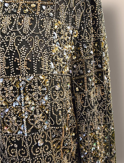 Caroline Charles Rare Vintage Black Beaded Jacket UK 16 US 12 EU 44 - Timelessfashions