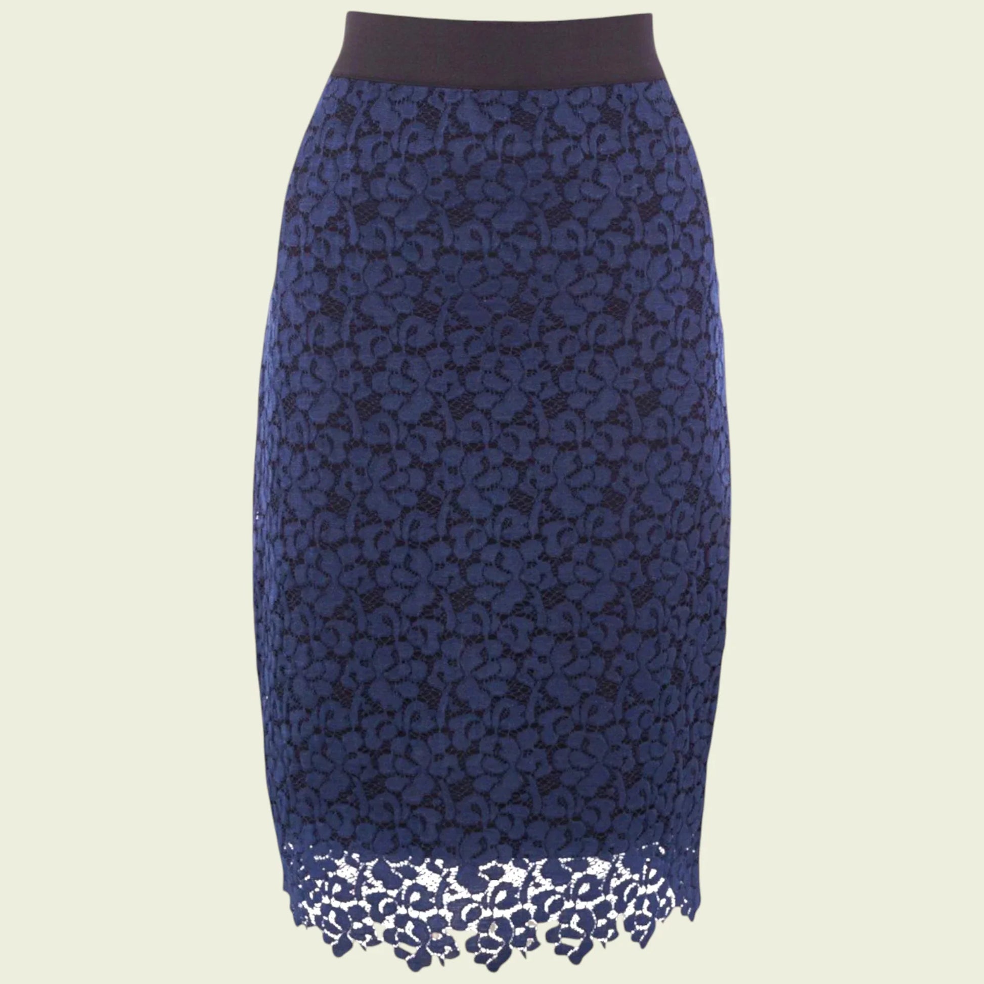 Coast Tullah Black & Navy Lace Top & Skirt Set UK 12 US 8 EU 40 - Timelessfashions