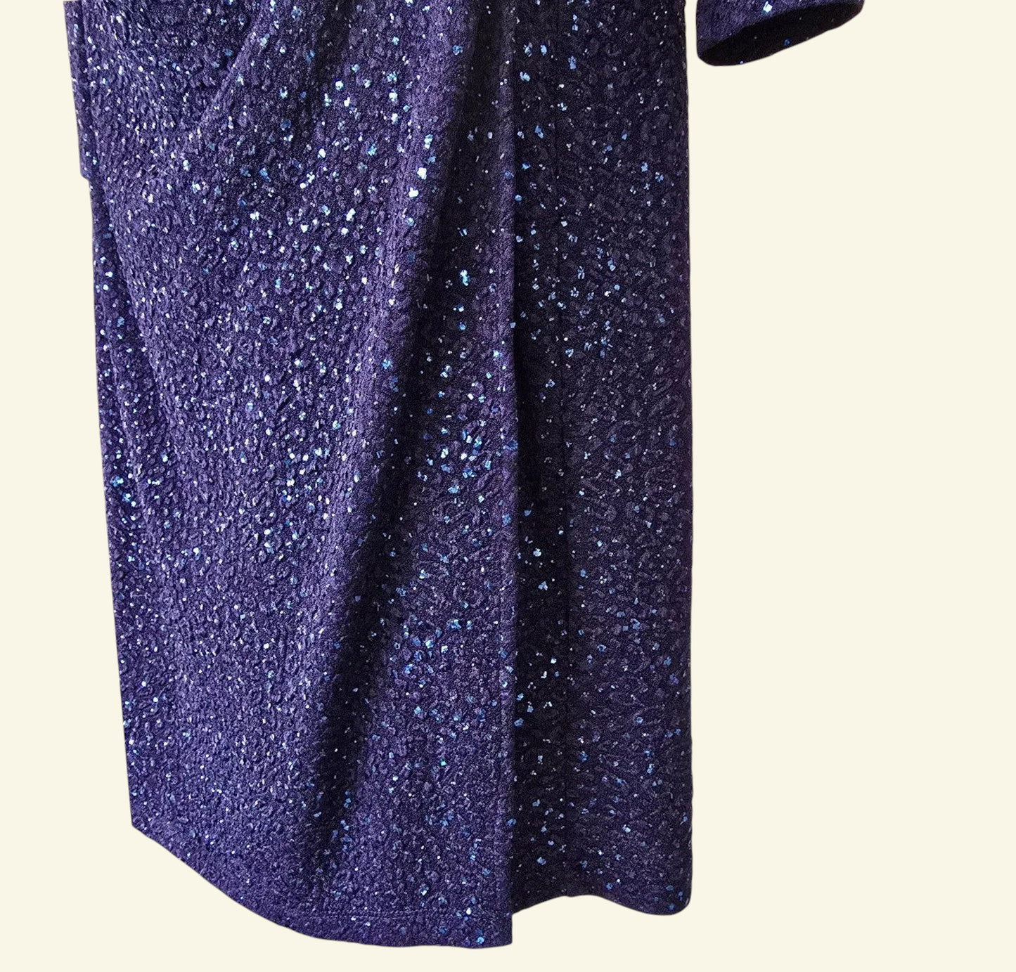 Damsel In A Dress Midnight Blue Sequinned Dress UK 14 US 10 EU 42 - Timelessfashions