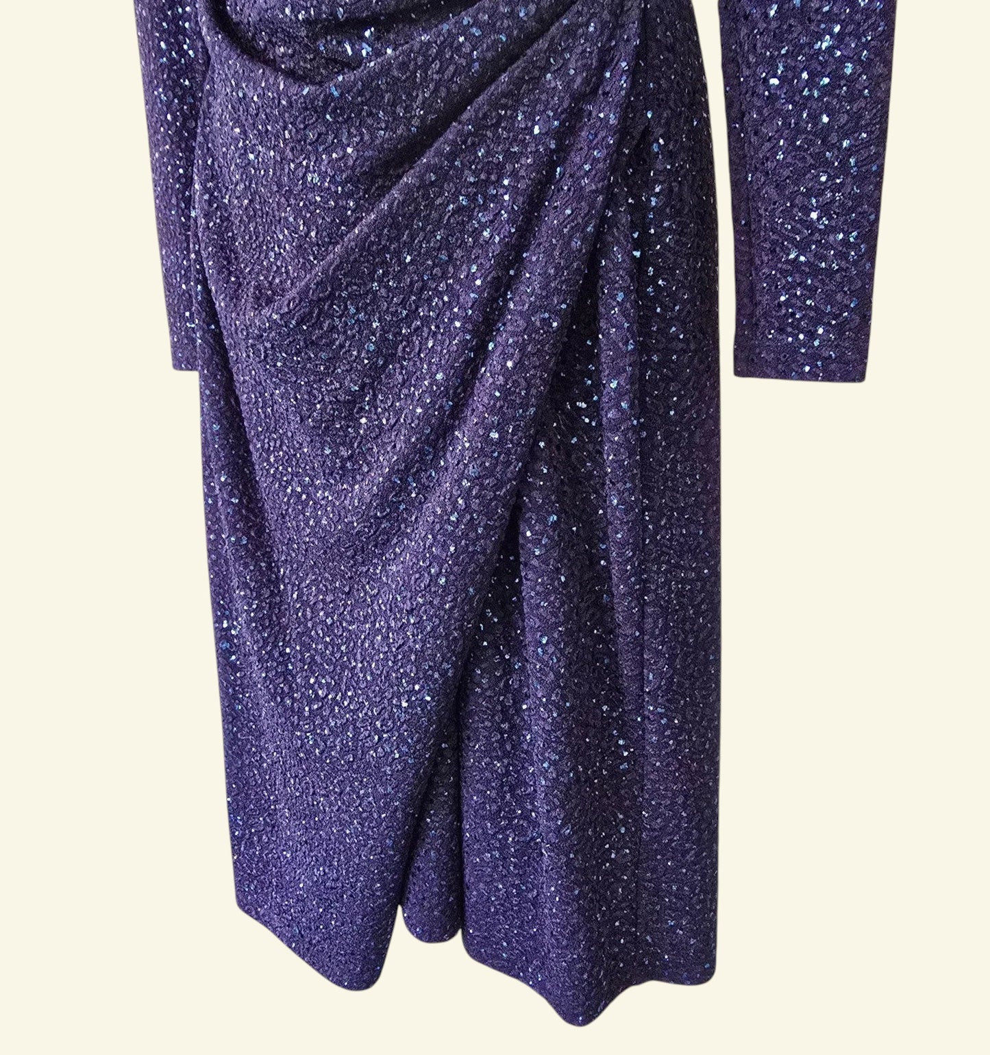 Damsel In A Dress Midnight Blue Sequinned Dress UK 14 US 10 EU 42 - Timelessfashions