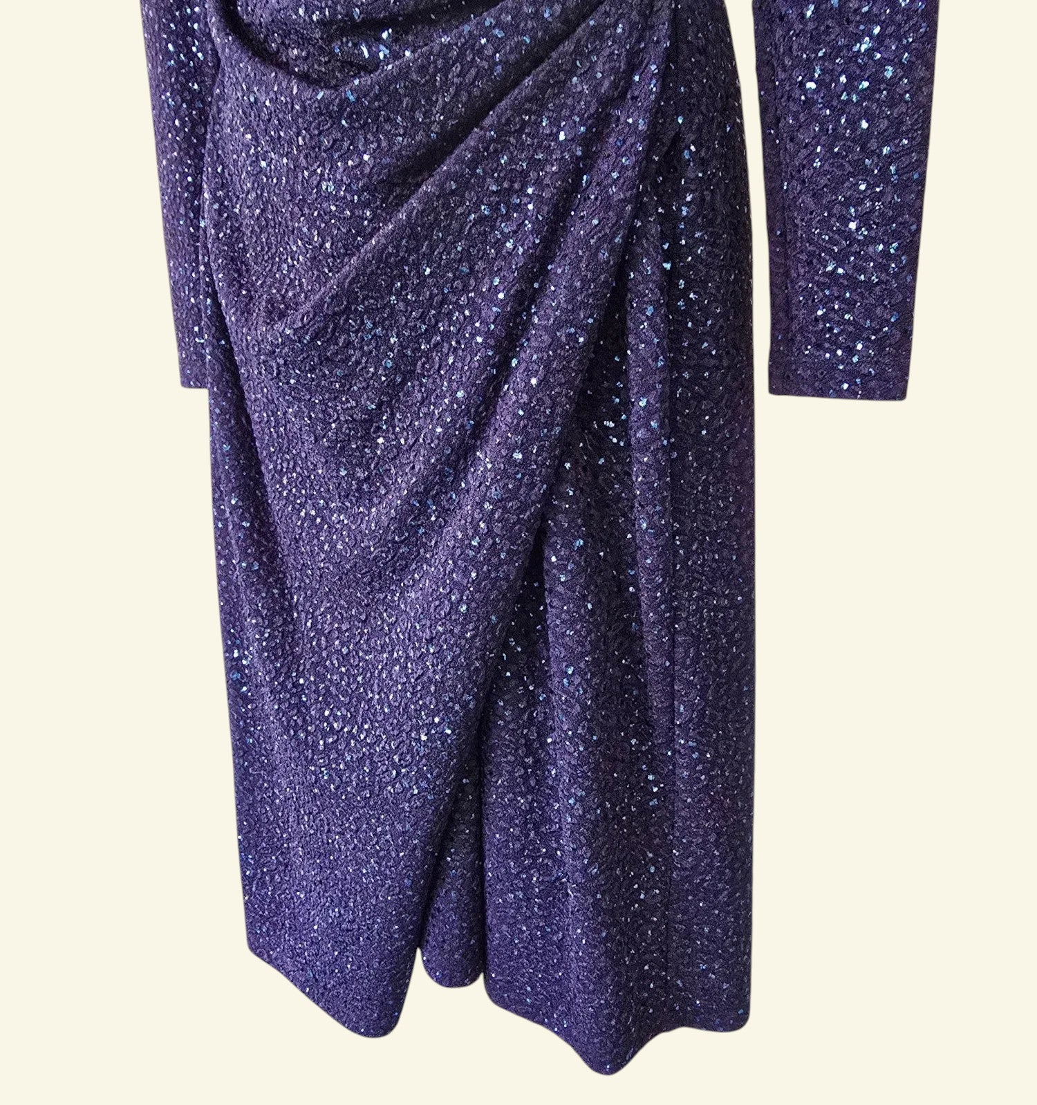 Damsel In A Dress Midnight Blue Sequinned Dress UK 14 US 10 EU 42 - Timelessfashions