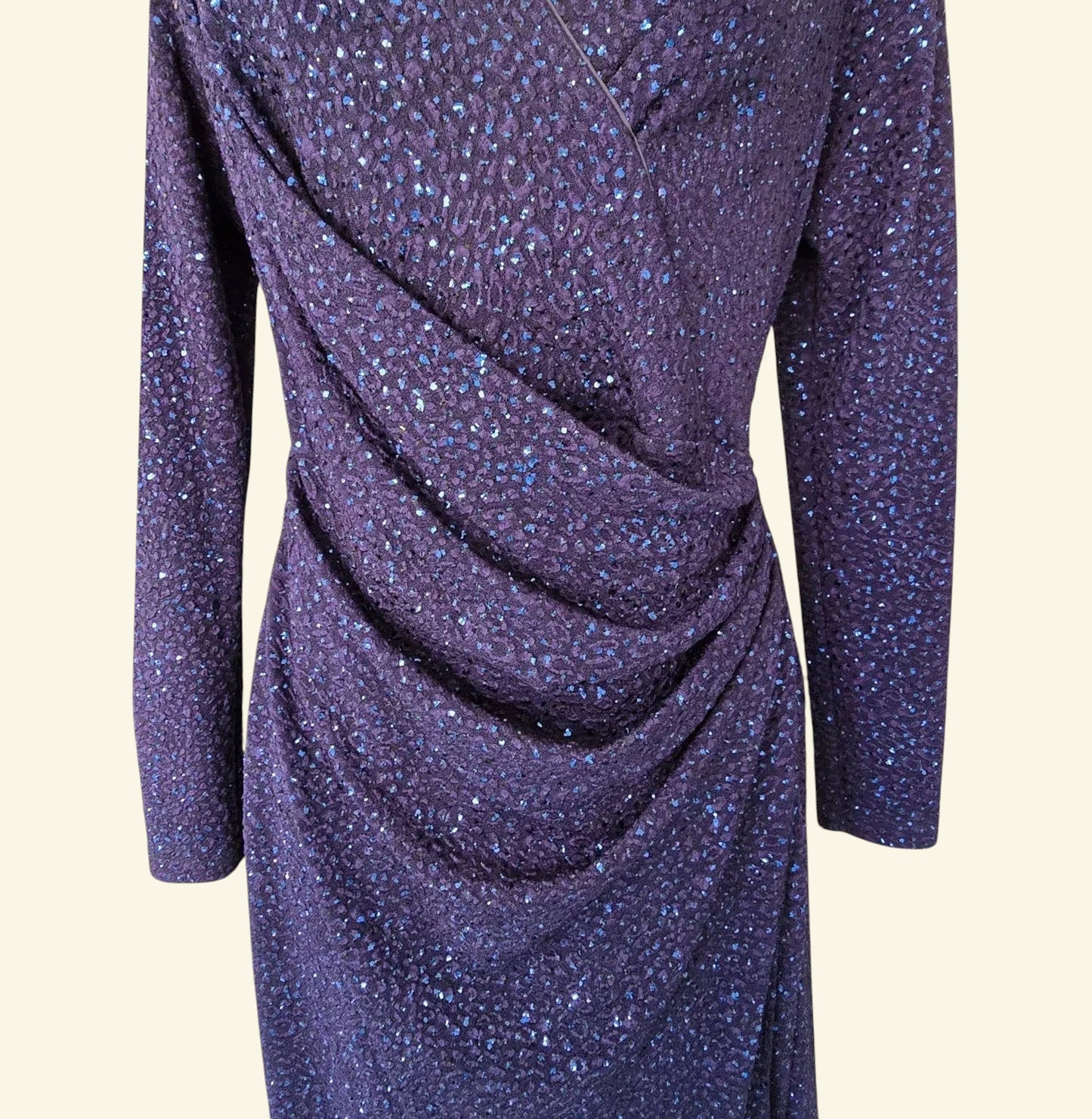 Damsel In A Dress Midnight Blue Sequinned Dress UK 14 US 10 EU 42 - Timelessfashions