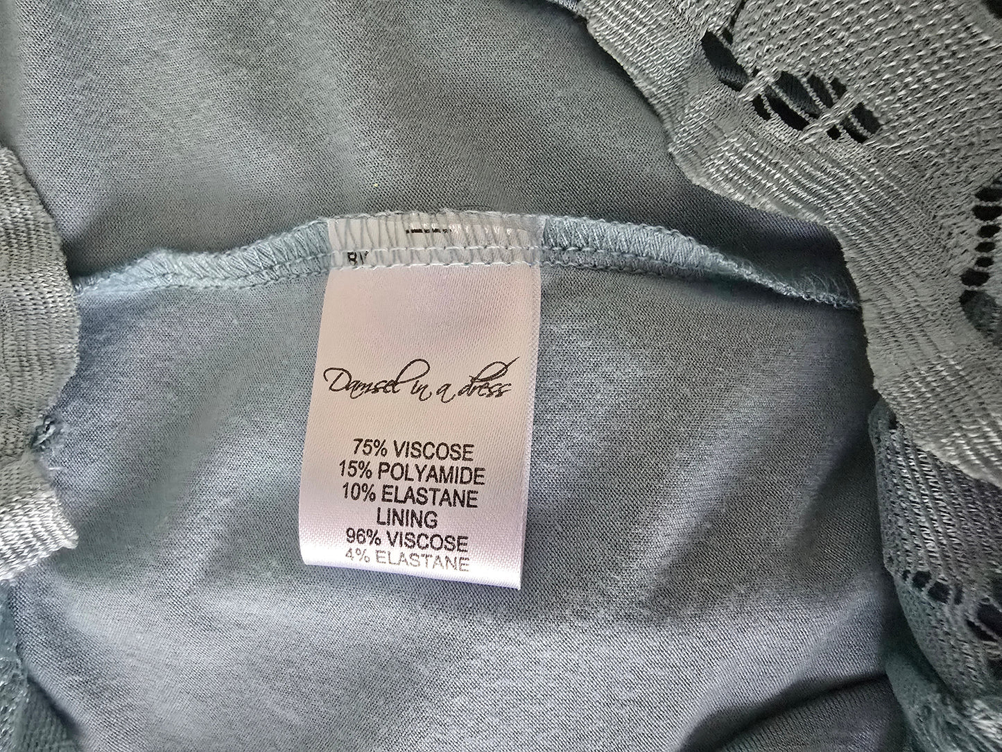 Damsel In A Dress Pale Blue Lace Effect Dress UK 14 US 10 EU 42 - Timelessfashions