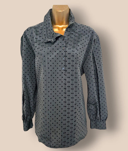 Escada Margaretha Ley Grey Silk Blouson UK 10 US 6 EU 38 IT 42 - Timelessfashions