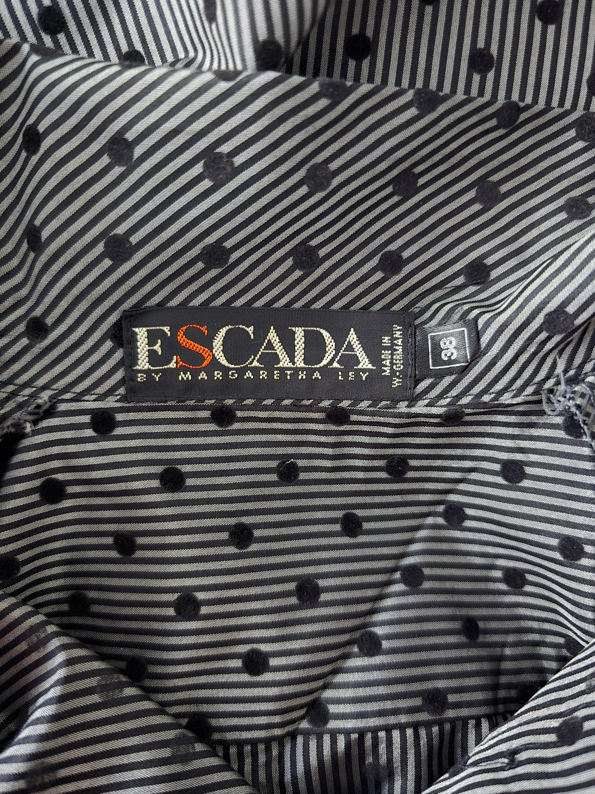 Escada Margaretha Ley Grey Silk Blouson UK 10 US 6 EU 38 IT 42 - Timelessfashions