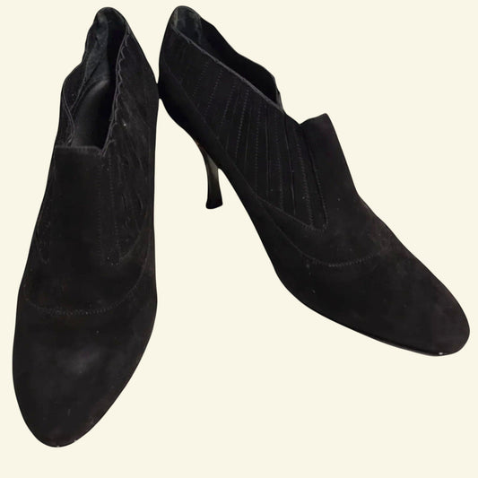 Bally Womens Black Suede Platform Booties UK 7 US 9.5 EU 40 - Timelessfashions