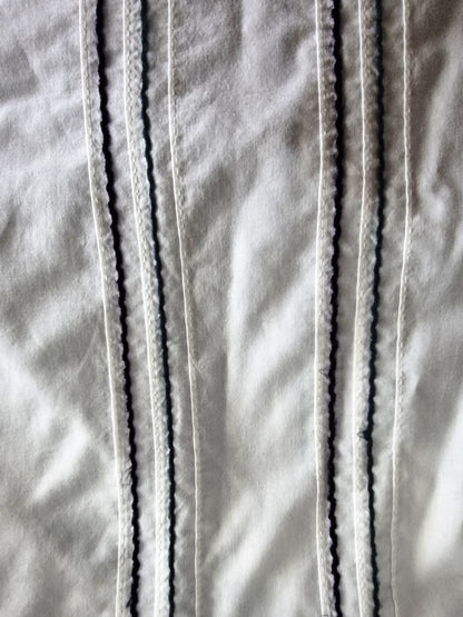 French Connection Men's White Striped Long Sleeve Shirt UK M - Timelessfashions