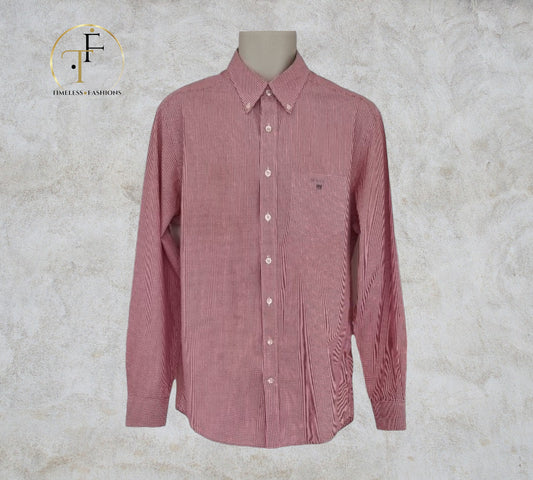 Gant Mens Regular Fit Broadcloth Shirt Red Size L Timeless Fashions